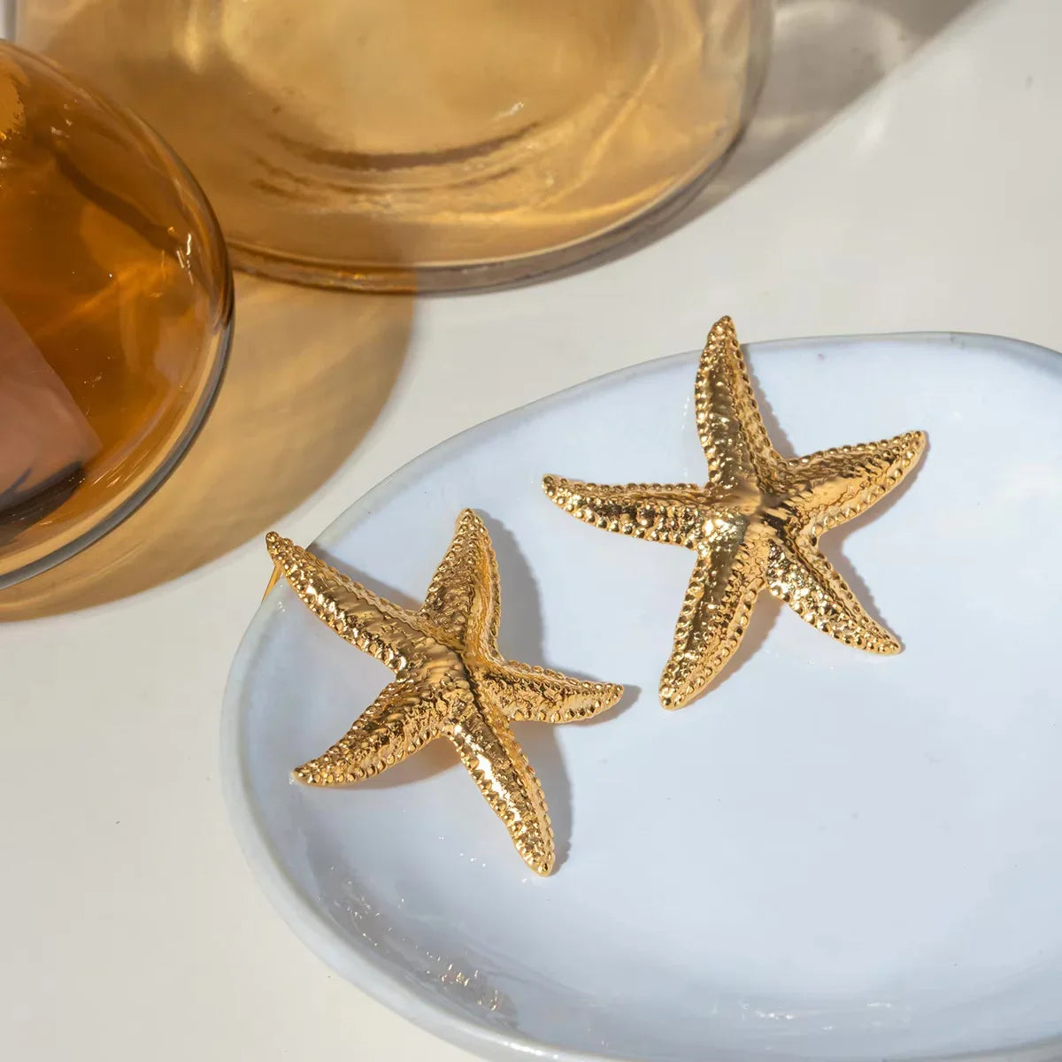 [Amore]Serene Gold Starfish Earrings
