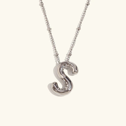[Amore]Balloon Gold Initial Necklace