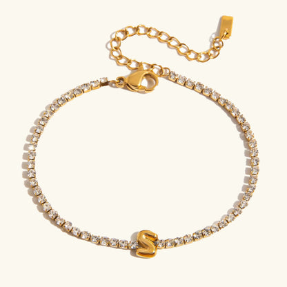 [Amore]Avaria Bubble Letter Tennis Bracelet