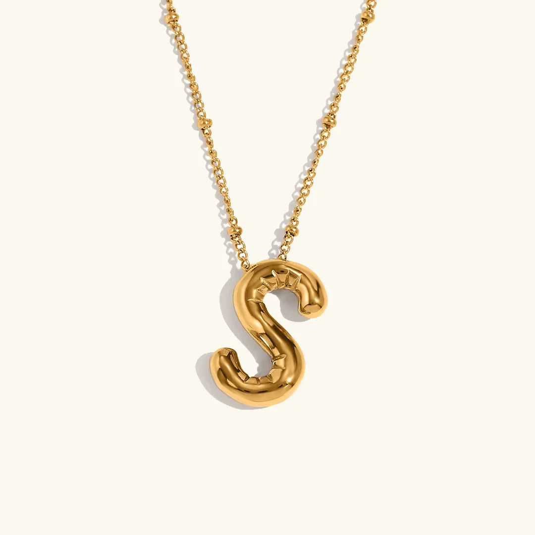 [Amore]Balloon Gold Initial Necklace