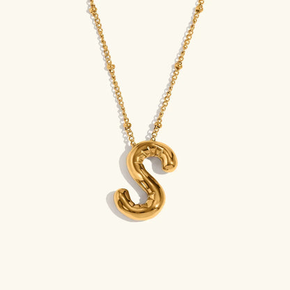 [Amore]Balloon Gold Initial Necklace