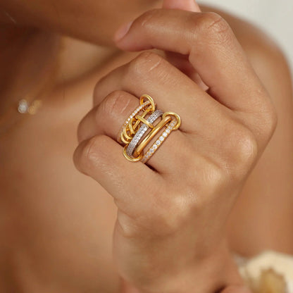 [Amore]Blaise Stacked Diamond Ring