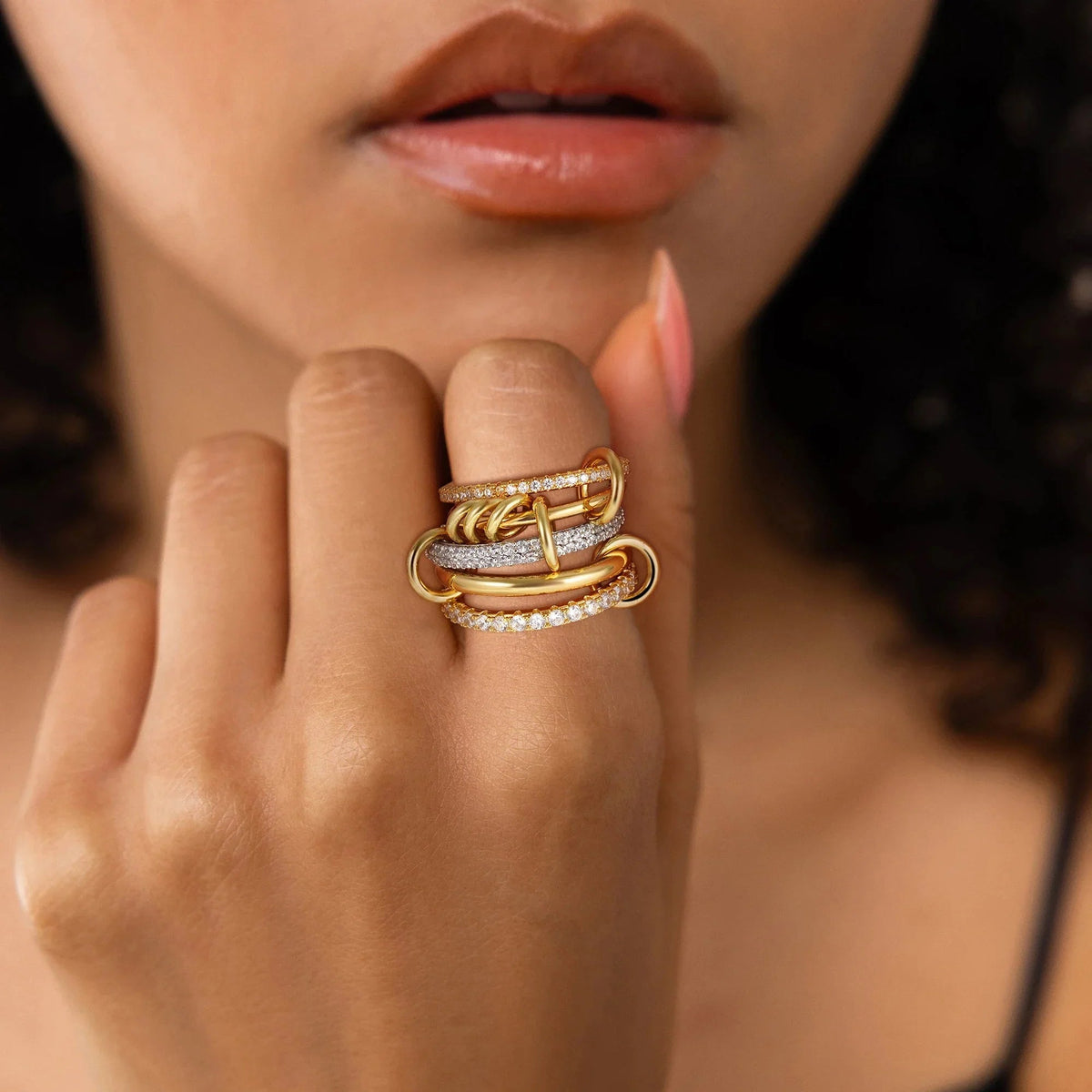 [Amore]Blaise Stacked Diamond Ring