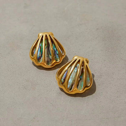 [Amore]Nixie Gold Seashell Earrings