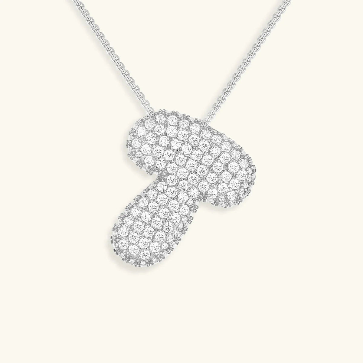 [Amore]Bubble Initial Diamond Necklace