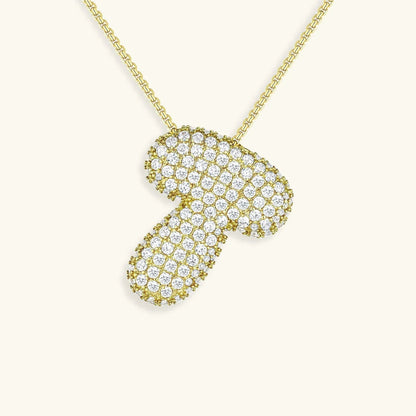 [Amore]Bubble Initial Diamond Necklace