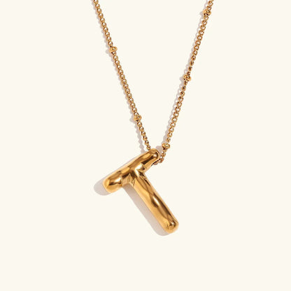[Amore]Balloon Gold Initial Necklace