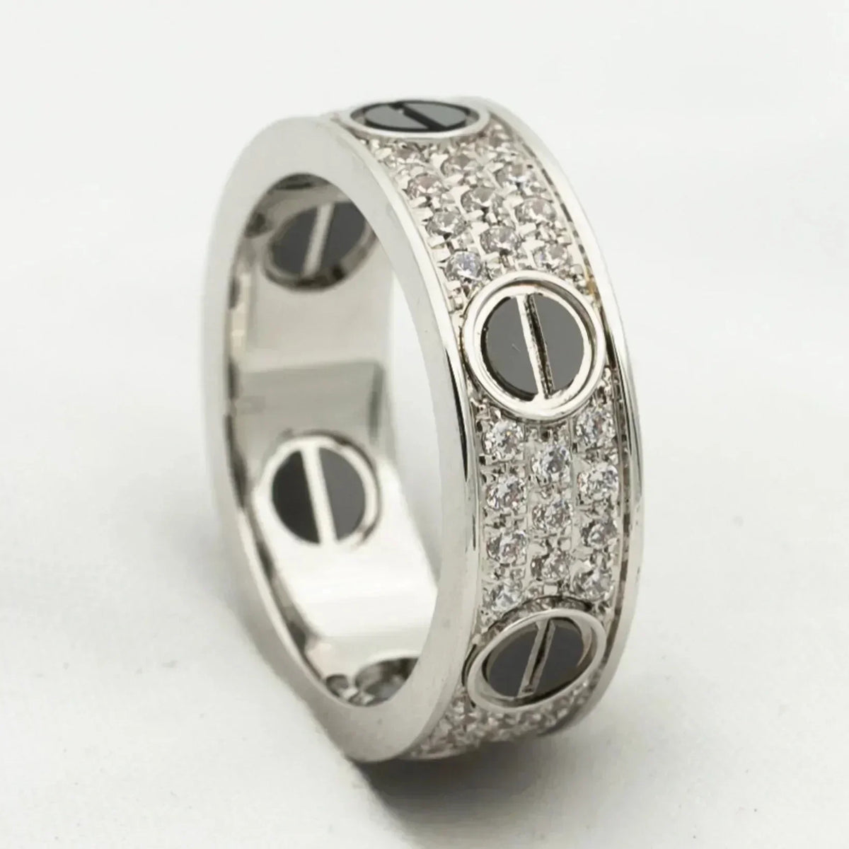 [Amore]LOVE RING 5.5MM DIAMONDS PAVED CERAMIC