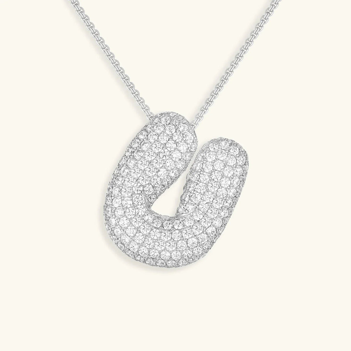 [Amore]Bubble Initial Diamond Necklace