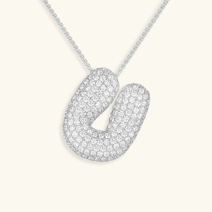 [Amore]Bubble Initial Diamond Necklace