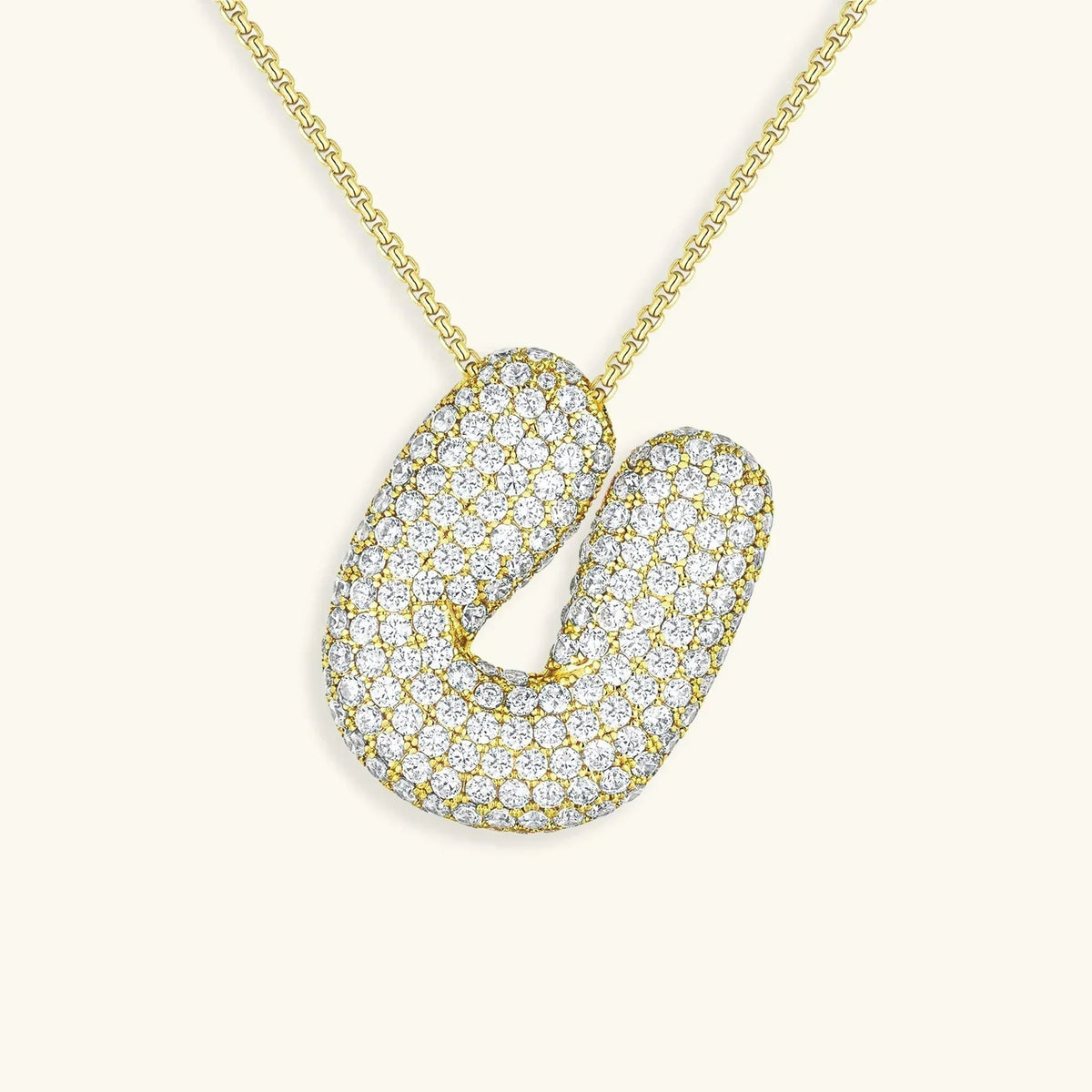 [Amore]Bubble Initial Diamond Necklace