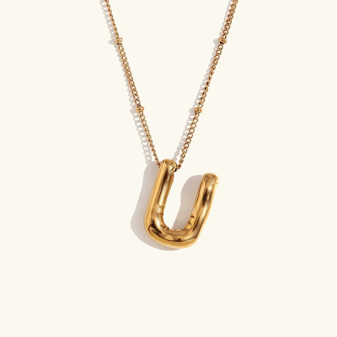 [Amore]Balloon Gold Initial Necklace
