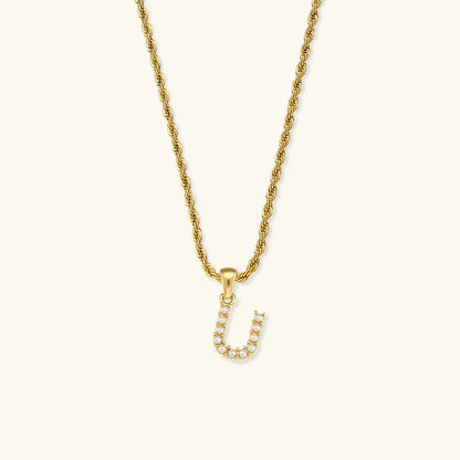 [Amore]Elodie Initial Letter Pearl Necklace