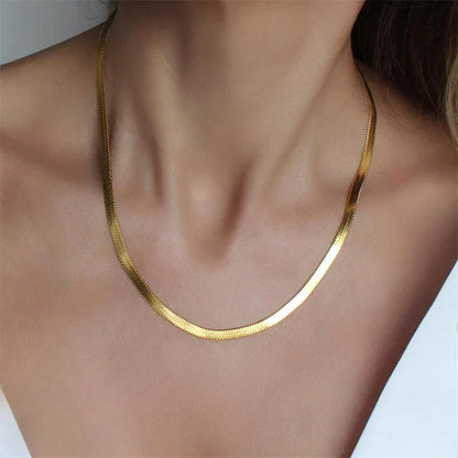 [Amore]Elizabeth Gold Herringbone Necklace