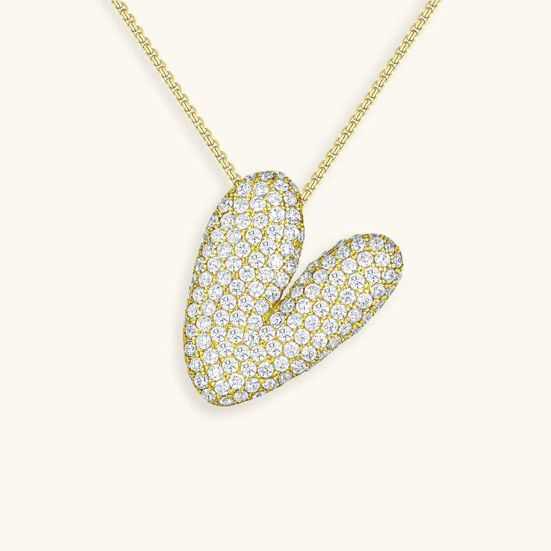[Amore]Bubble Initial Diamond Necklace