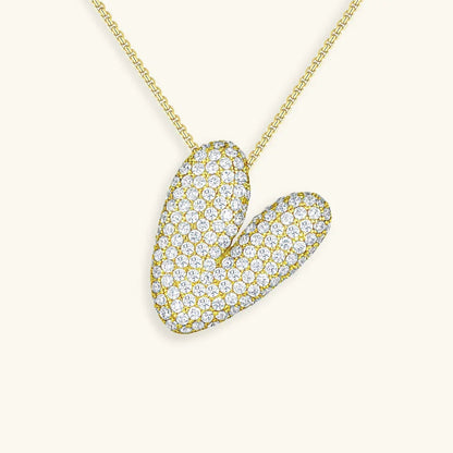[Amore]Bubble Initial Diamond Necklace