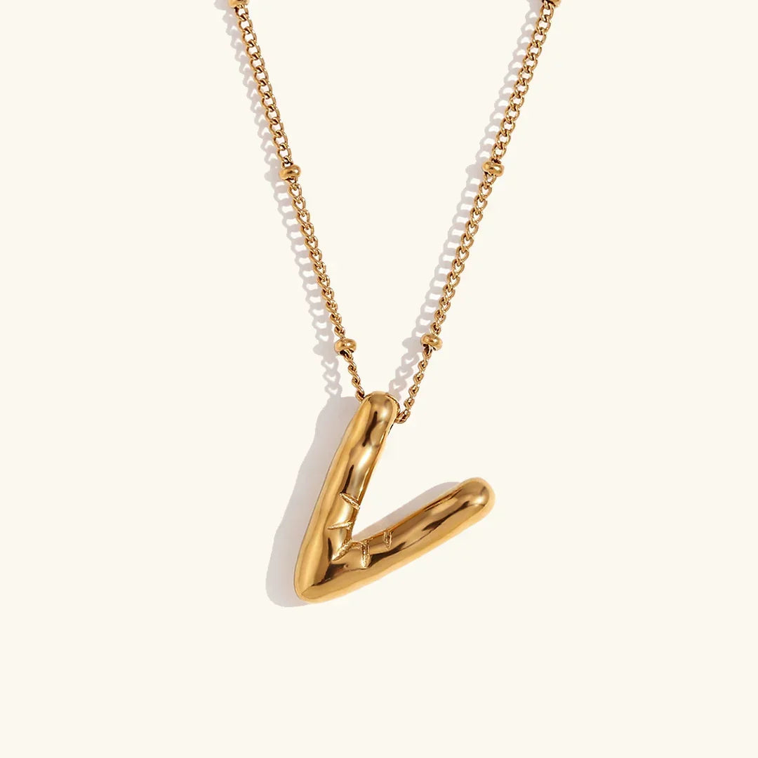 [Amore]Balloon Gold Initial Necklace