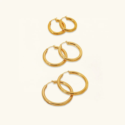 [Amore]Wide Hoop Earrings