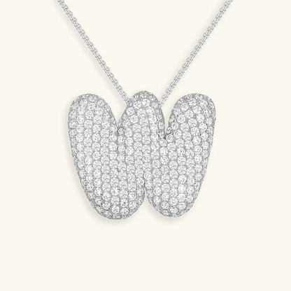 [Amore]Bubble Initial Diamond Necklace
