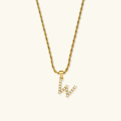 [Amore]Elodie Initial Letter Pearl Necklace