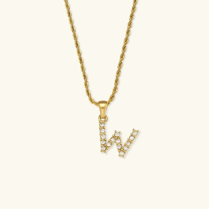 [Amore]Maeve Letter Initial Diamond Necklace