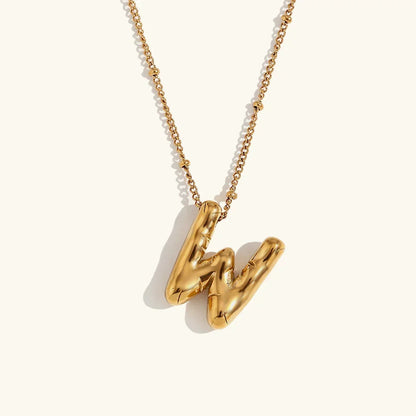 [Amore]Balloon Gold Initial Necklace