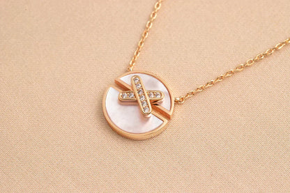 [Amore]JEUX DE ROSE GOLD DIAMOND NECKLACE