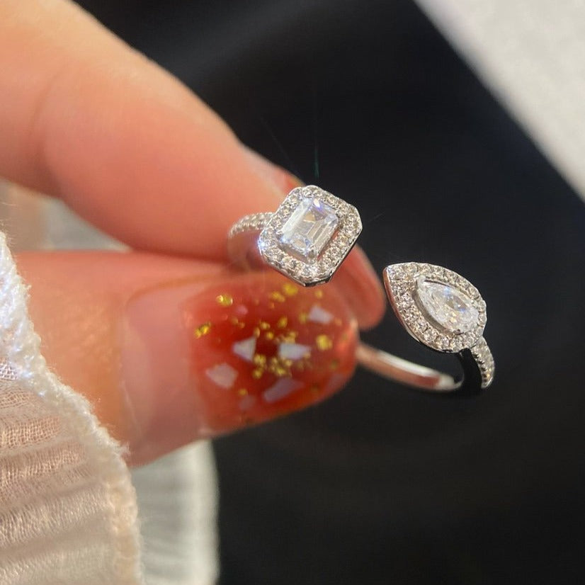 [Amore]My Twin Toi & Moi Silver Diamond Ring