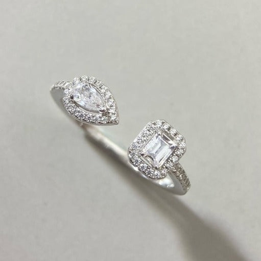 [Amore]My Twin Toi & Moi Silver Diamond Ring