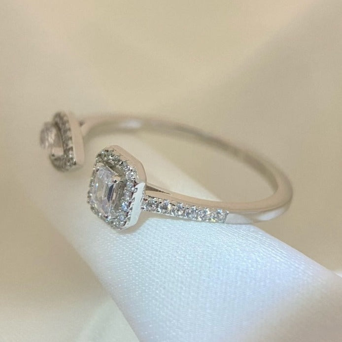 [Amore]My Twin Toi & Moi Silver Diamond Ring