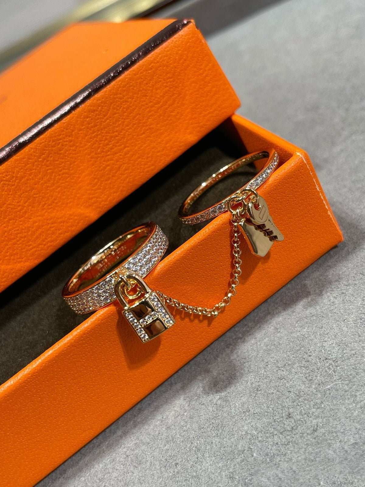 [Amore]HM KELLY CLOCHETTE DOUBLE RING IN  WITH DIAMONDS