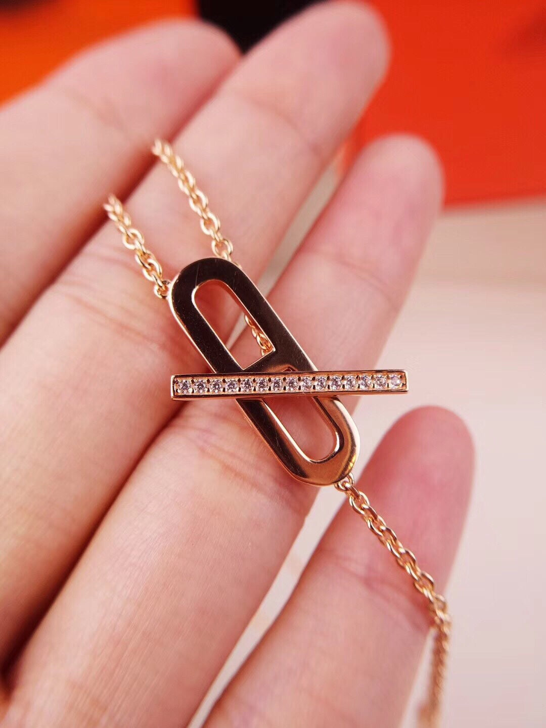 [Amore]HM FIRE PIG NOSE NECKLACE TRENDY STREET