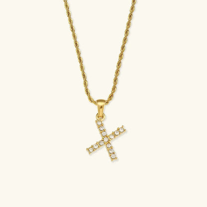 [Amore]Maeve Letter Initial Diamond Necklace