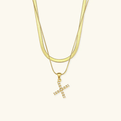 [Amore]Fiona Layered Gold Initial Letter Necklace