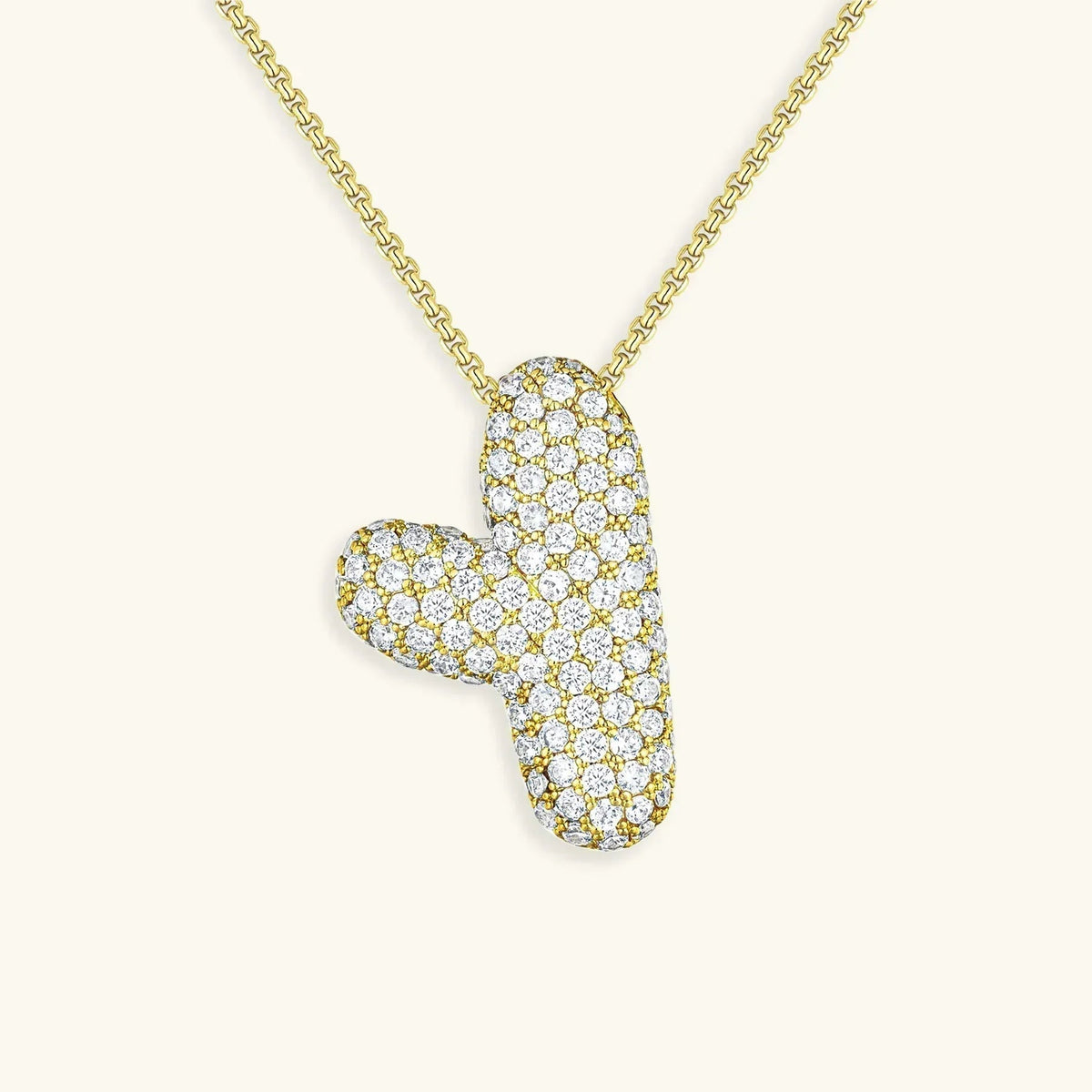 [Amore]Bubble Initial Diamond Necklace