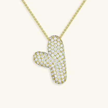 [Amore]Bubble Initial Diamond Necklace