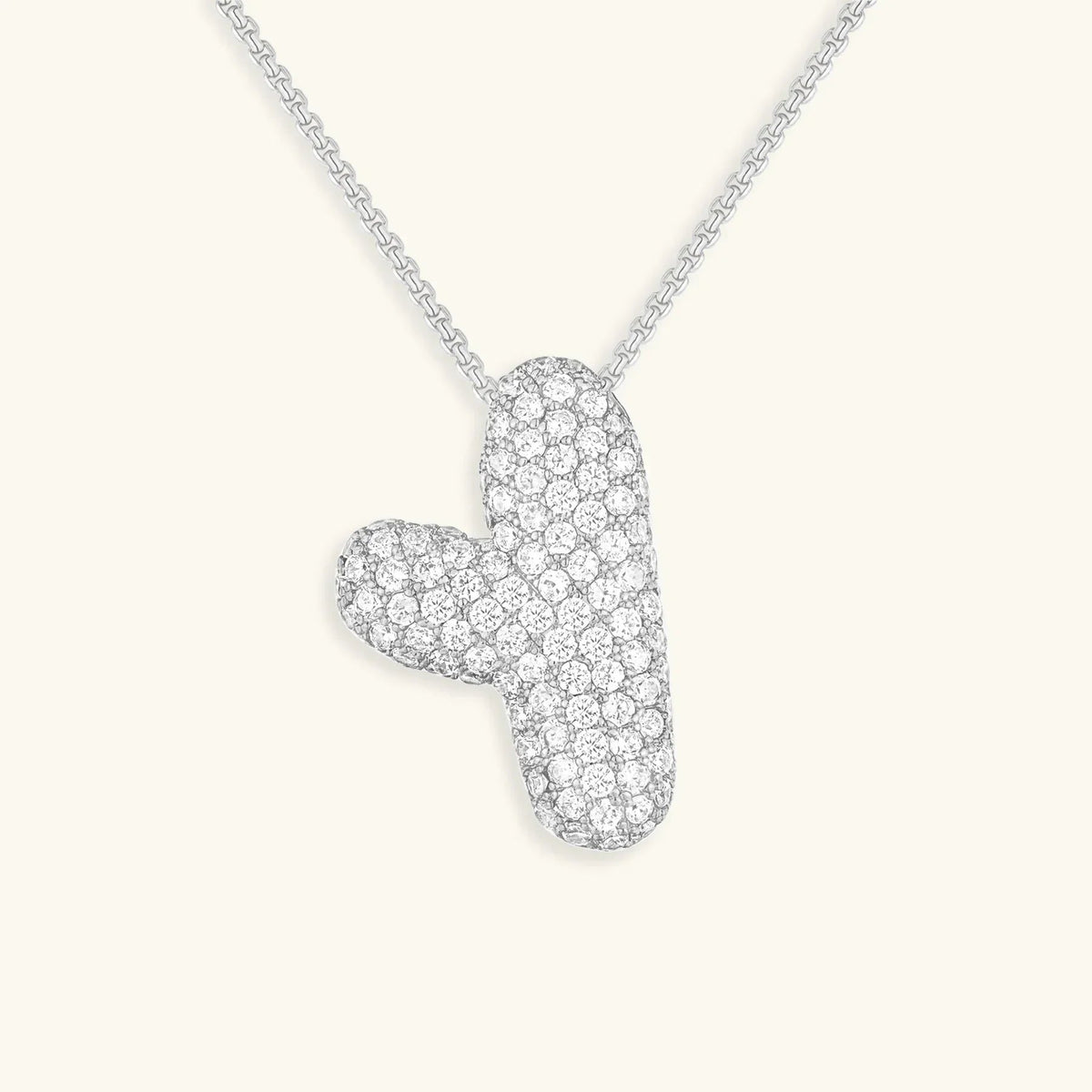 [Amore]Bubble Initial Diamond Necklace