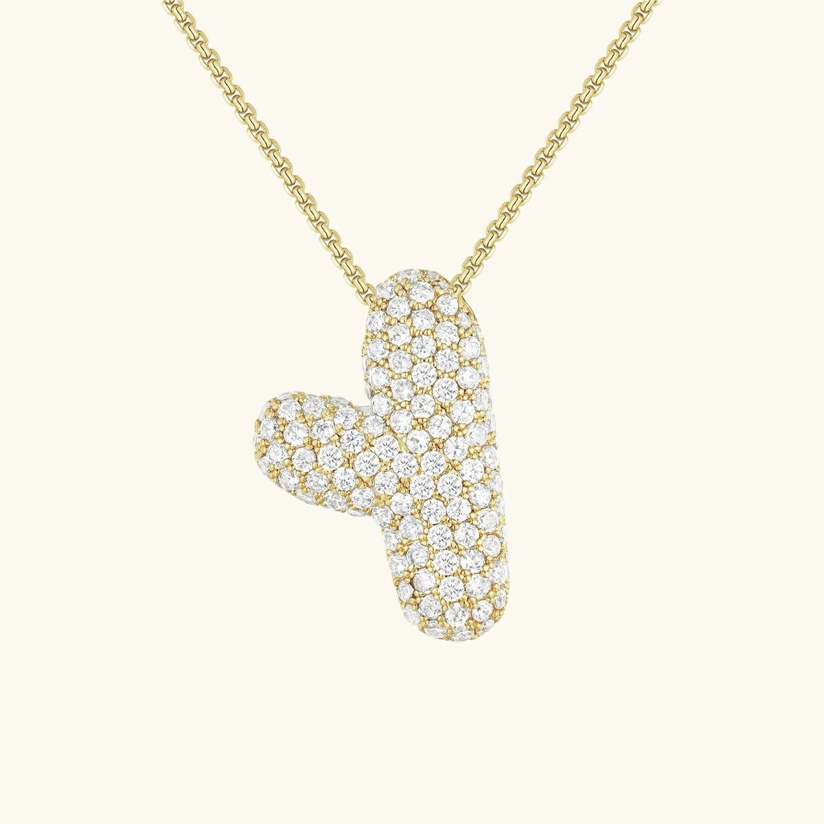 [Amore]Bubble Initial Diamond Necklace