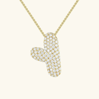 [Amore]Bubble Initial Diamond Necklace