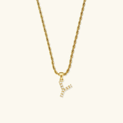 [Amore]Elodie Initial Letter Pearl Necklace