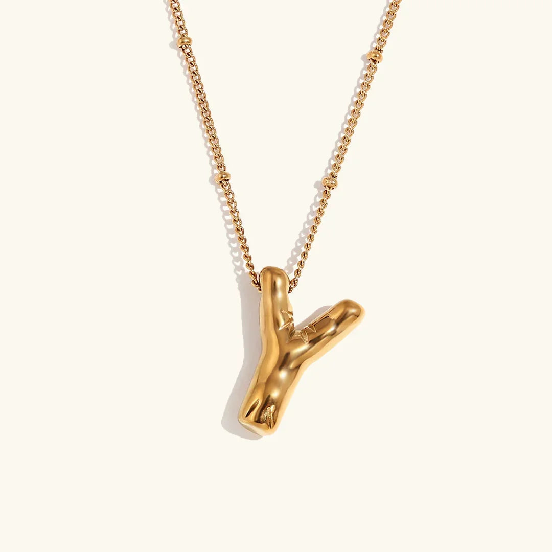 [Amore]Balloon Gold Initial Necklace