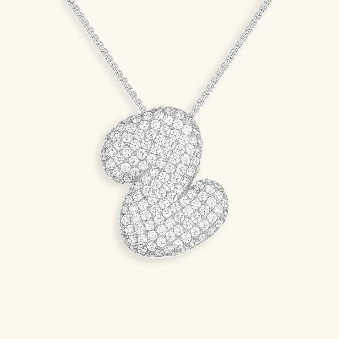 [Amore]Bubble Initial Diamond Necklace