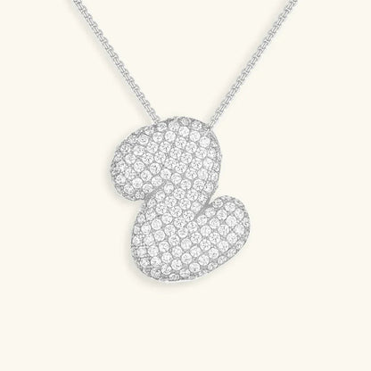 [Amore]Bubble Initial Diamond Necklace