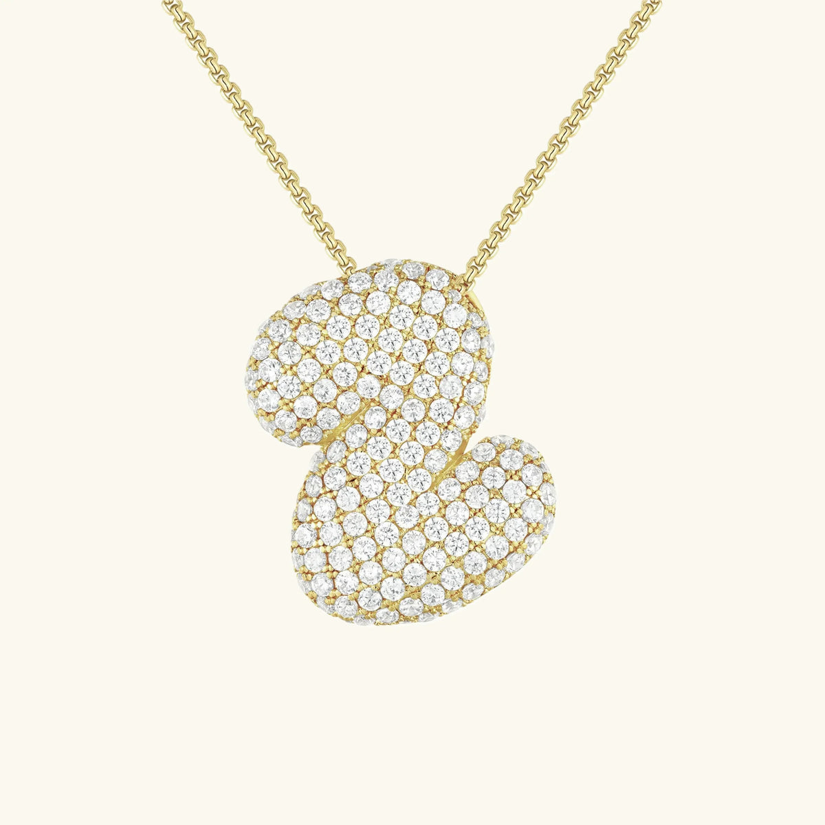 [Amore]Bubble Initial Diamond Necklace
