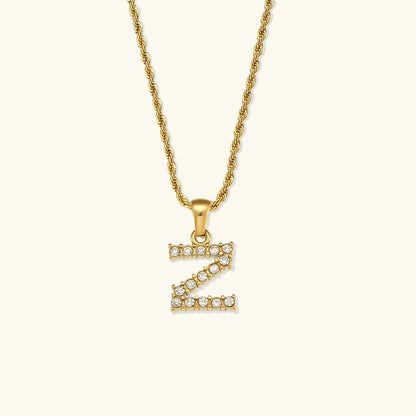 [Amore]Maeve Letter Initial Diamond Necklace