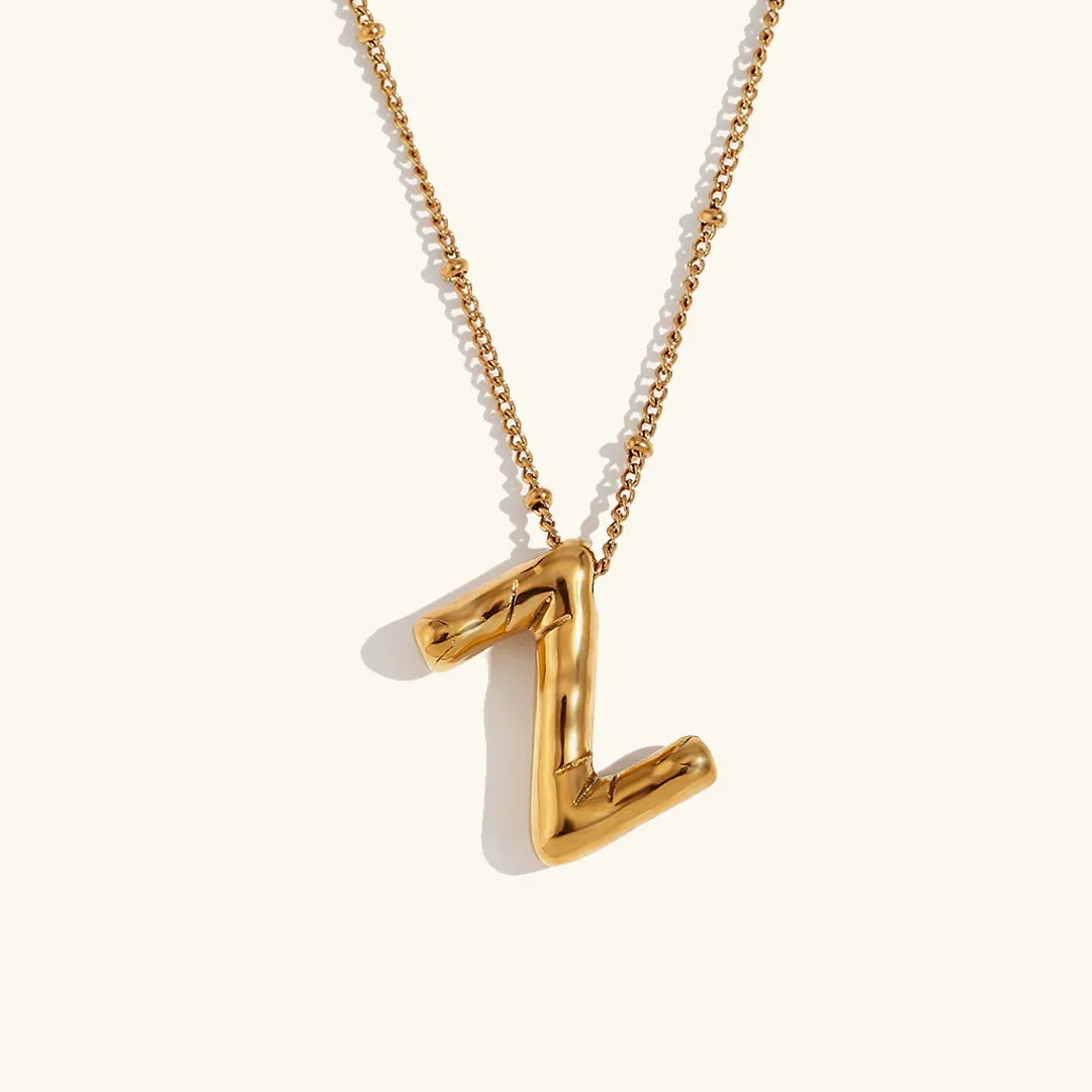 [Amore]Balloon Gold Initial Necklace