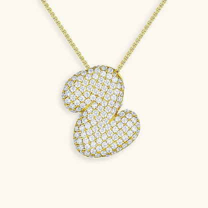[Amore]Bubble Initial Diamond Necklace