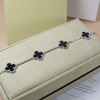 [Amore]LUCKY CLOVER 5-MOTIF BRACELET - BLACK OXNY COLLECTION