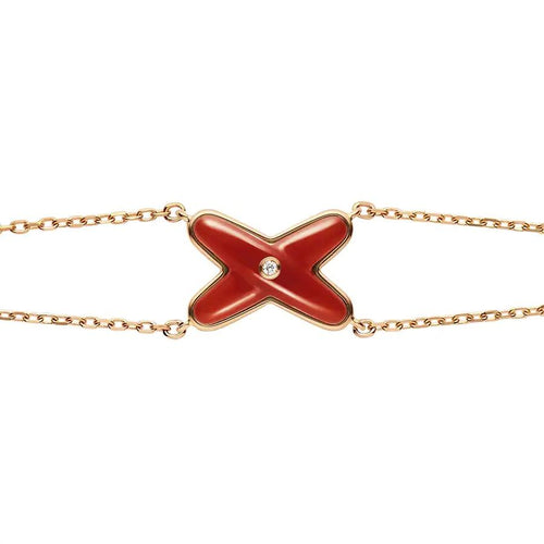 [Amore]JEUX BRACELET CARNELIAN PINK GOLD 1 DIAMOND