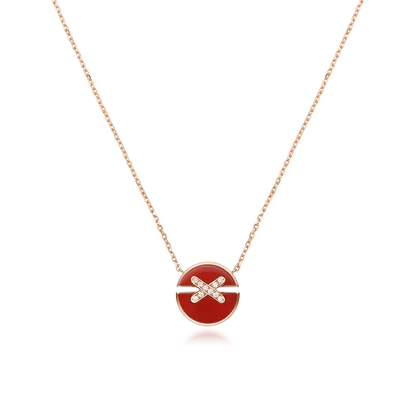 [Amore]JEUX DE ROSE GOLD DIAMOND NECKLACE